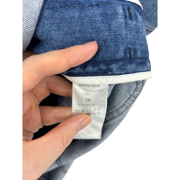 See by Chloe Dress Womens 38 M Small Denim Pinafore Midi Overall Washed Indigo - Picture 8 of 8